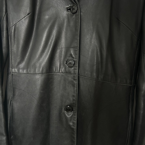 Vintage Leather Trench Coat - Picture 4 of 5